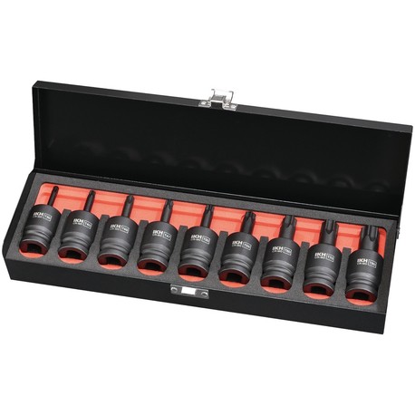 HYLSYSARJA 1/2" TORX 9-OS. T30-T80 (ILMA)NIVELTYVÄ